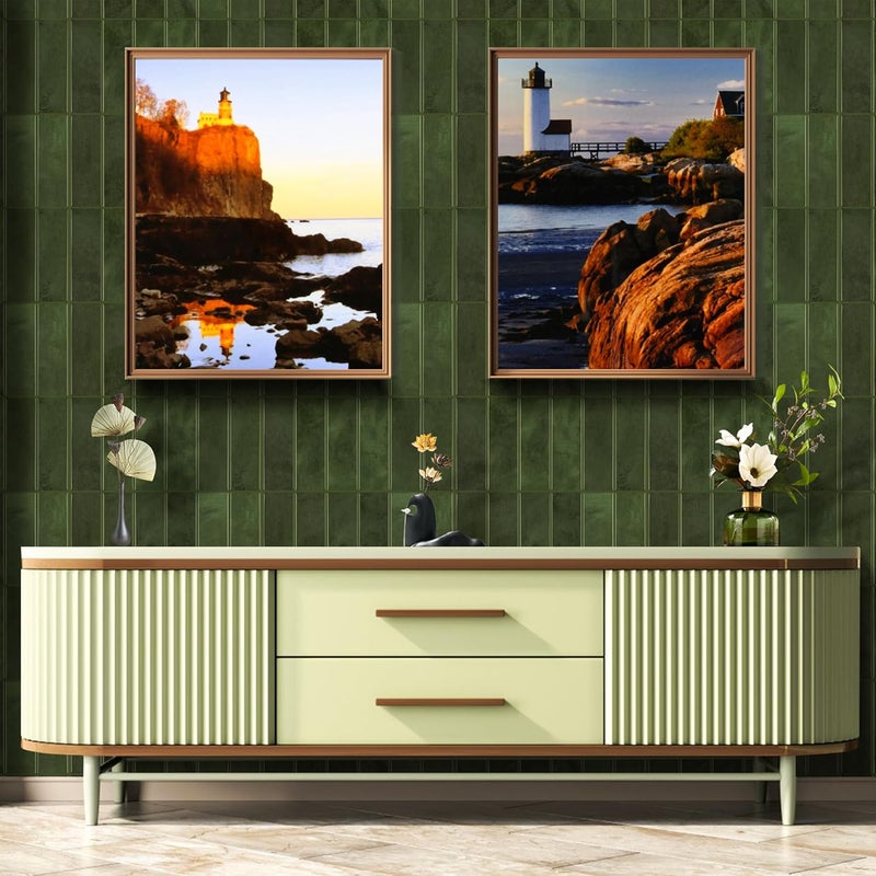 AdoDecor Peel and Stick Backsplash for Kitchen,New Upgrade 12" x 12" Large Premium Kitchen Tiles,Green Sticker on Subway Tile 10-Sheet. - Image 4